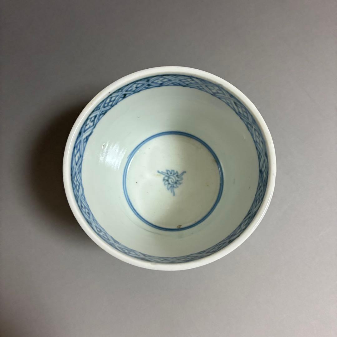 古伊万里　寿字蝙蝠文蕎麦猪口　無傷完品