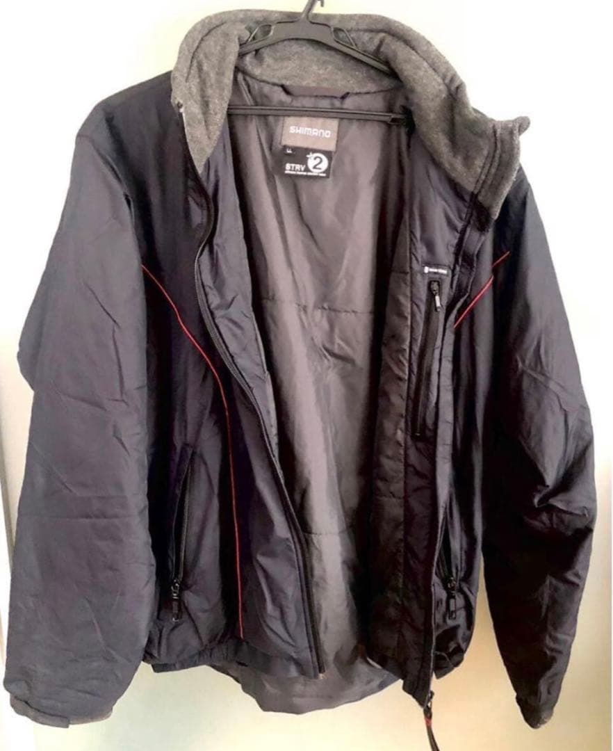 シマノ SHIMANO STRV+2 中綿ジャケット 黒　LLサイズ 赤ライン