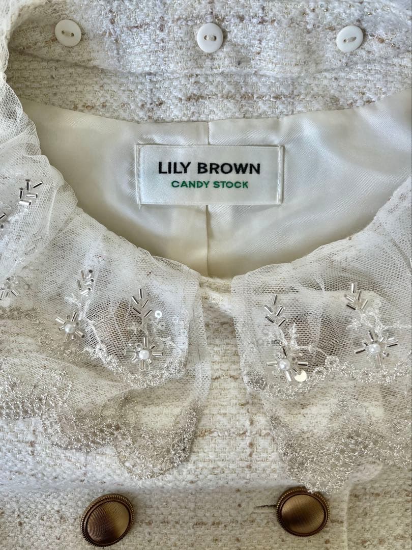 LILYBROWN CANDYSTOCK スカラップビジューアタッチドジャケット