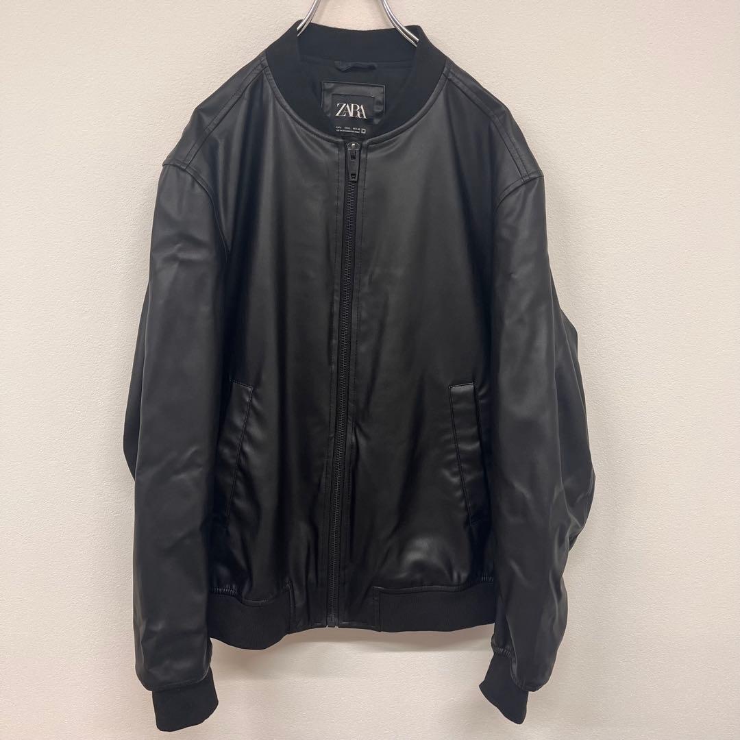 美品 ZARA フェイクレザージャケット L ボンバー