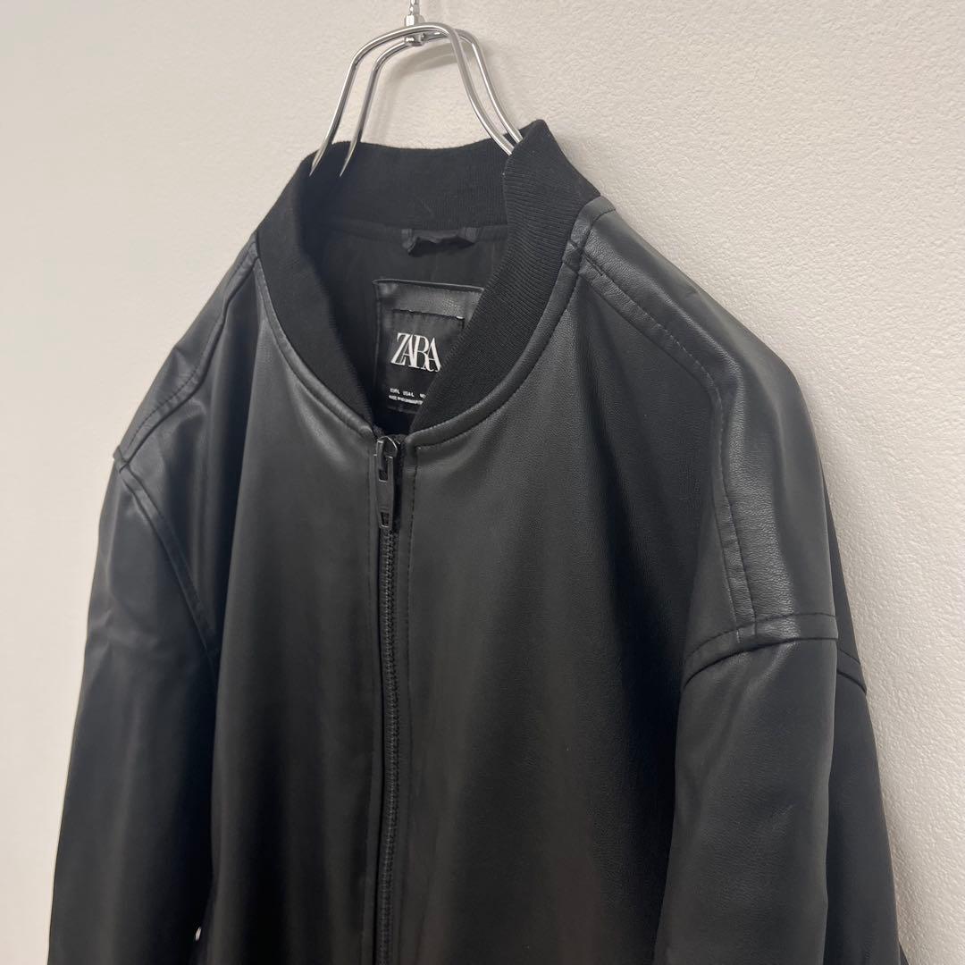 美品 ZARA フェイクレザージャケット L ボンバー