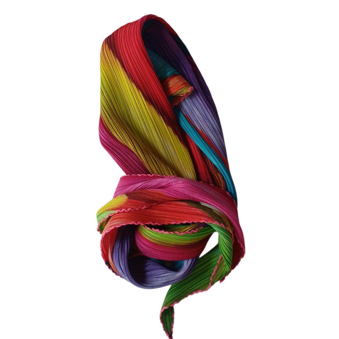 ISSEY MIYAKE PLEATSPLEASEスカーフマルチカラー美品