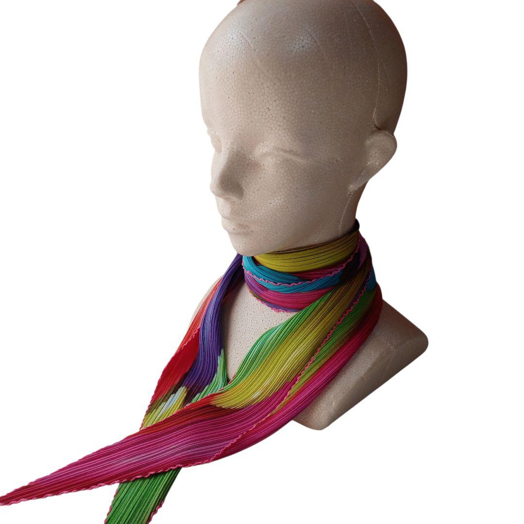 ISSEY MIYAKE PLEATSPLEASEスカーフマルチカラー美品