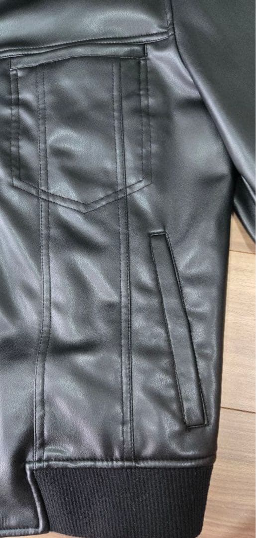 ZARA ブラックレザージャケット MEX 42
