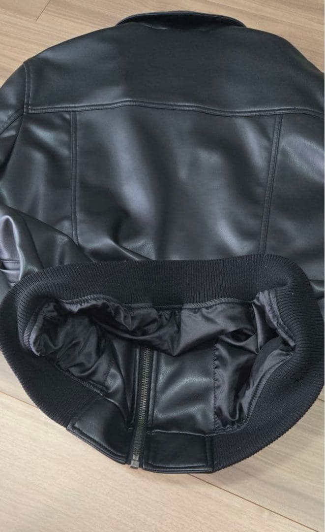 ZARA ブラックレザージャケット MEX 42