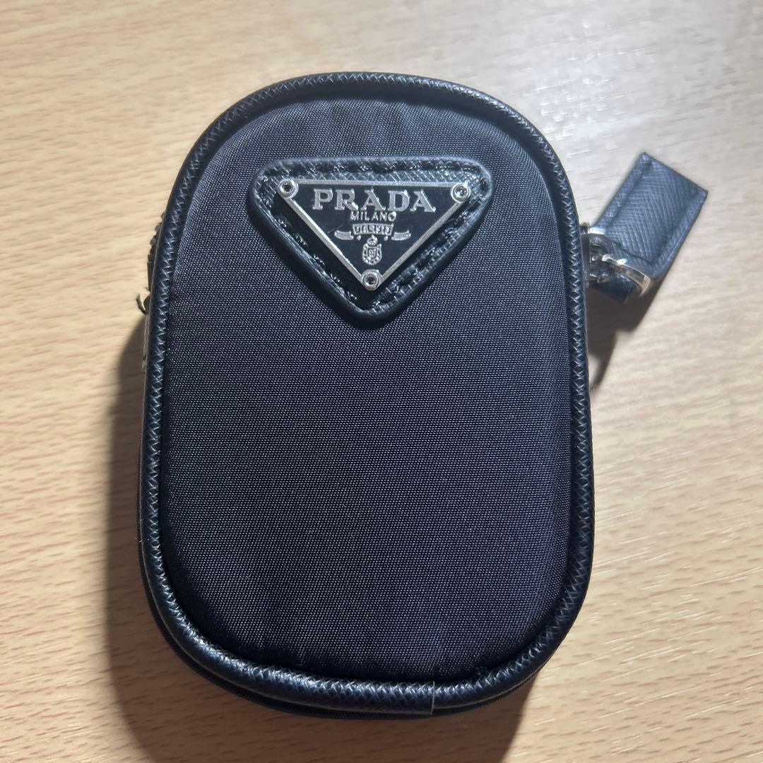 PRADAブラックナイロンチャーム ミニポーチ