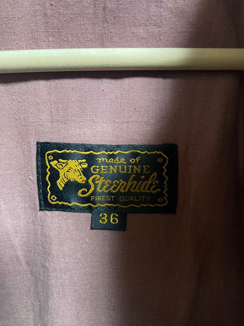 コウGenuine Steerhide ブラウンレザージャケット 36