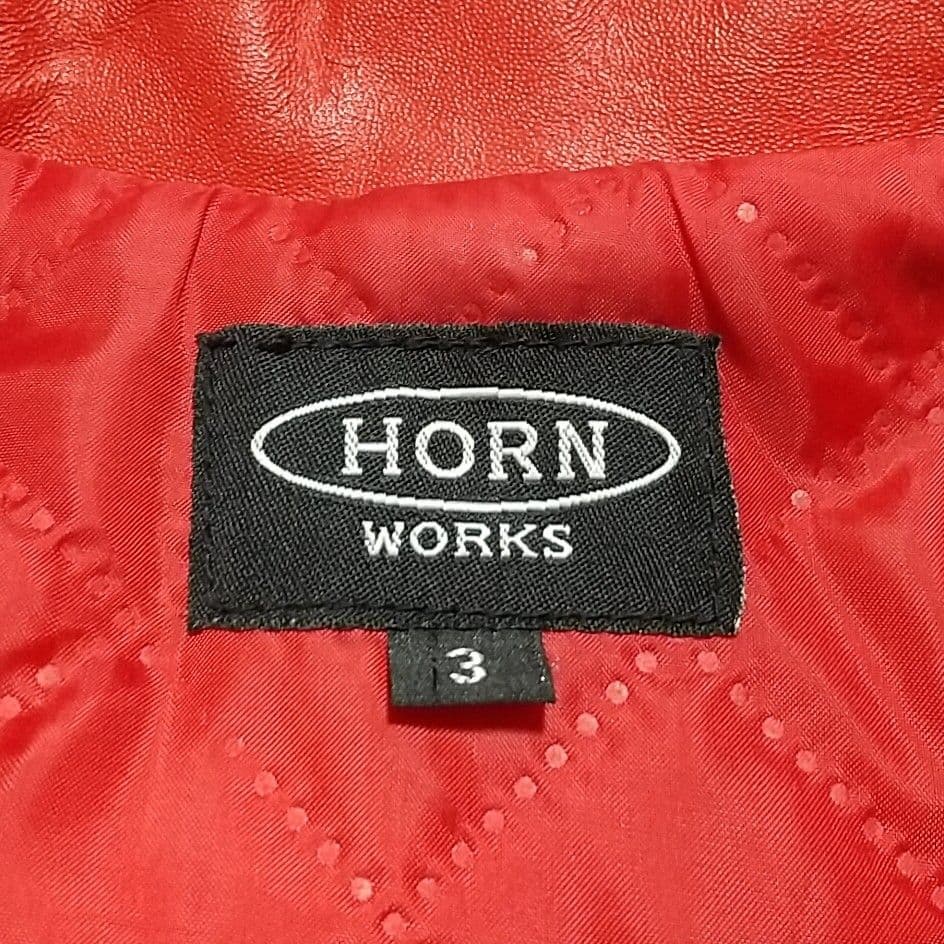 HORN WORKS ダブルライダースジャケット レッド 赤