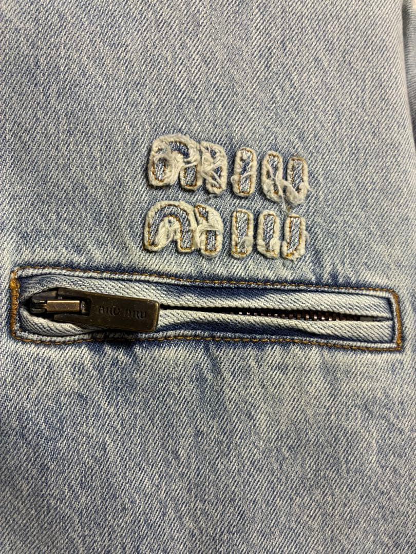 24AW Miu Miu ベルベットデニムジャケット