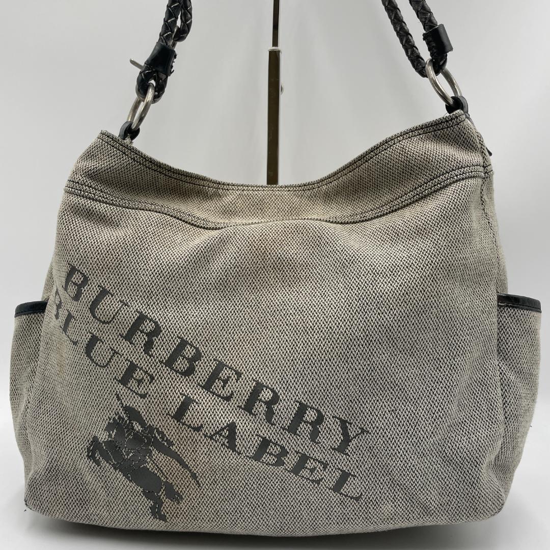 BURBERRY ワンショルダーバッグ キャンバス ブルーレーベル ホースロゴ