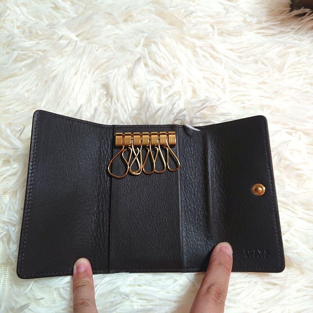 【美品】LOEWE ロエベ 6連 キーケース アマソナ アナグラム レザー