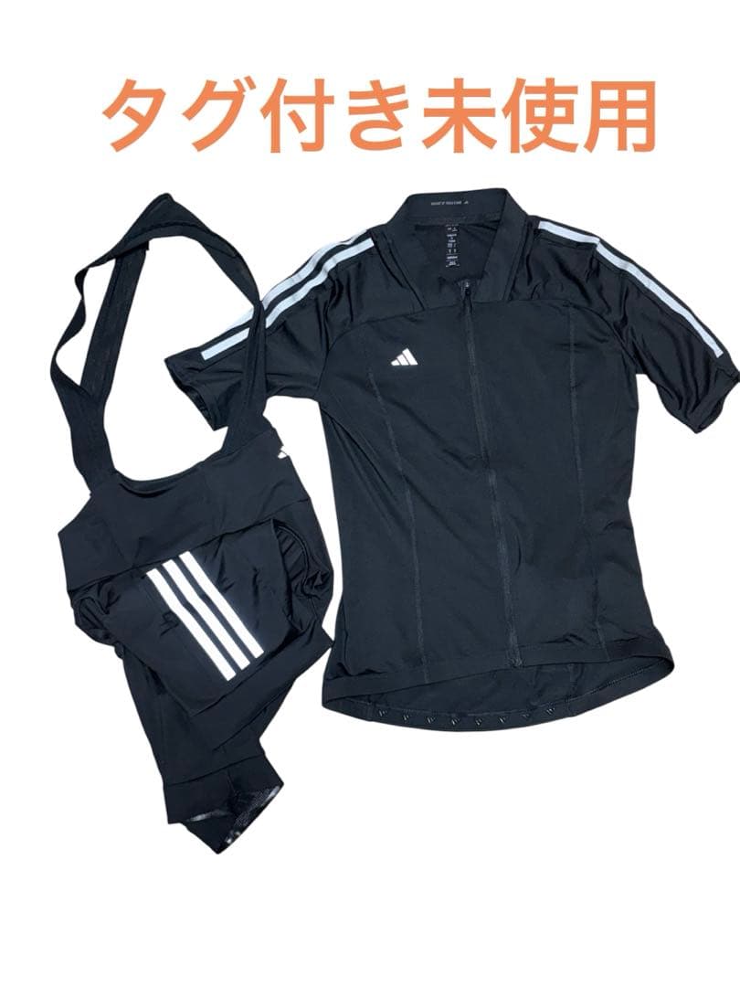 adidas サイクルジャージ　ビブショーツ　上下セット　黒