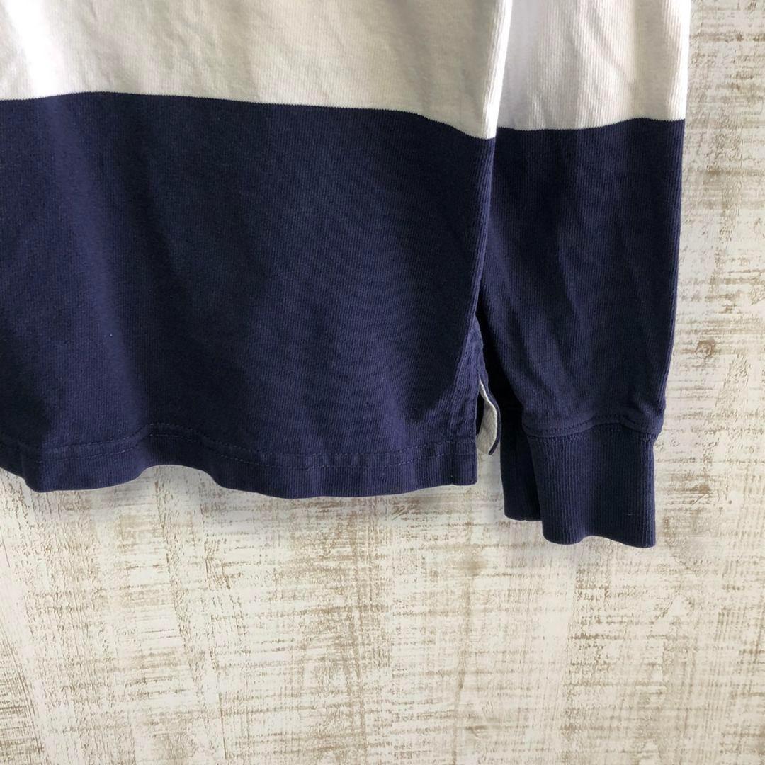 ポロラルフローレン　POLO 刺繍ロゴ　ラガーシャツ　ポロシャツ　古着　L 代表