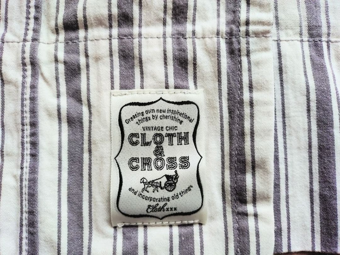 CLOTH＆CROSS ストライプ柄エプロン