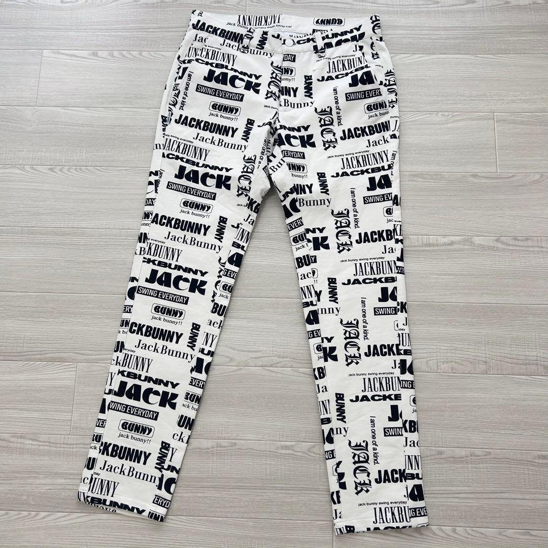 新品　ジャックバニー　パンツ　ストレッチ　春用　総柄　ホワイト　サイズ4