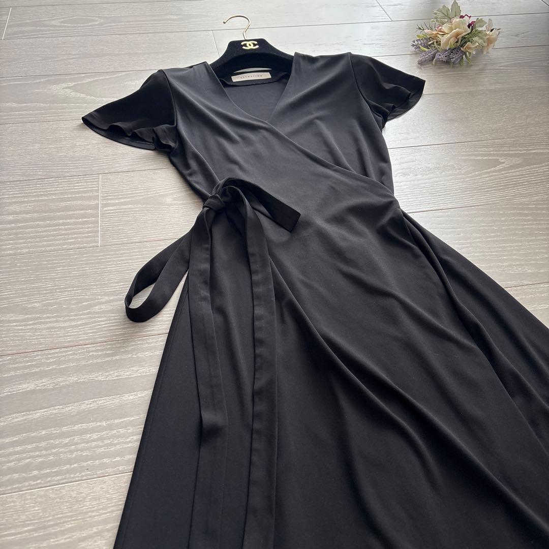 【美品✴︎】ESTNATIONエストネーション カシュクールワンピ ブラック