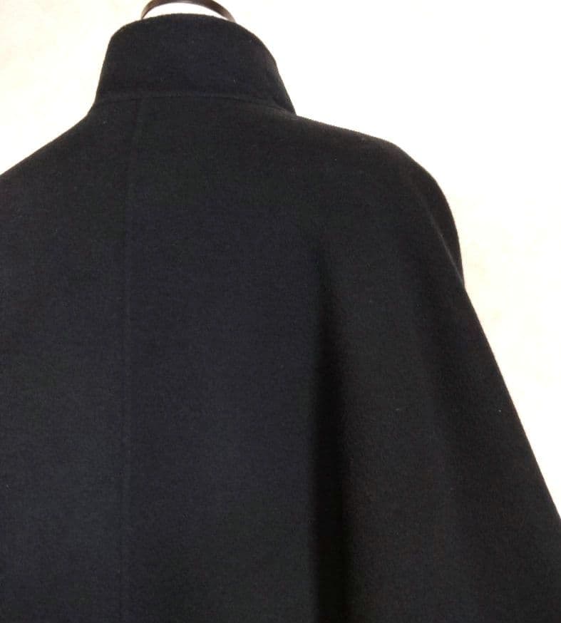 アイシービー　ポンチョ　ネイビー　カシミヤ　スタンドカラー　 42　レディース