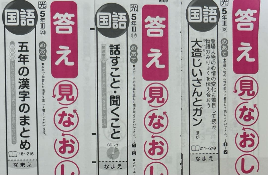 【2025年度】カラーテスト　答え見なおしシート　国語　小5 明治図書　光村図書
