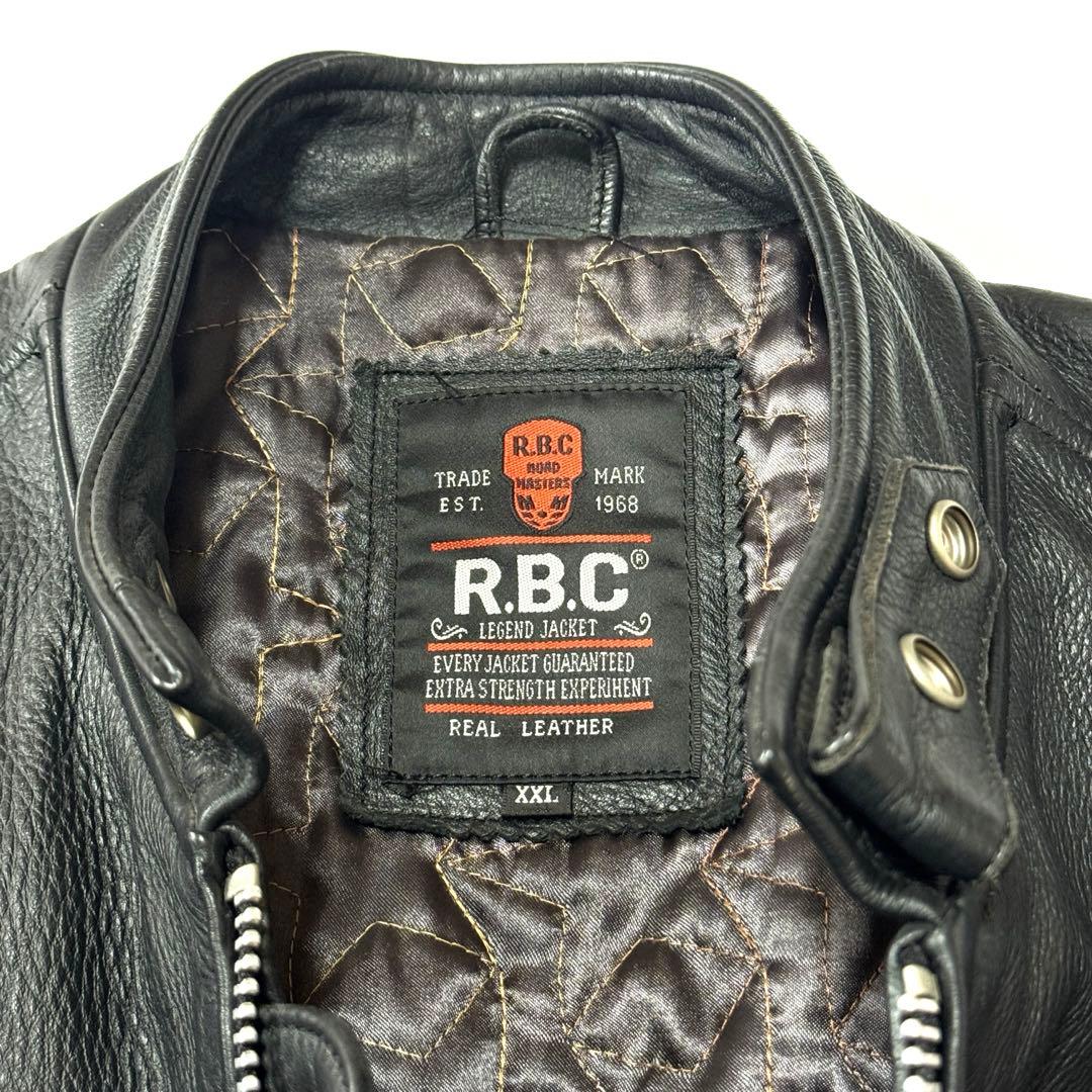 R.B.C レザージャケット ライダース 古着 ブラック XXL 本革