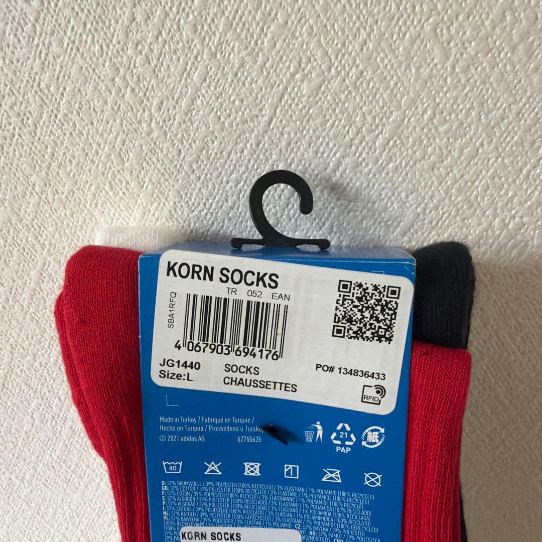 adidasxKORNコラボ　ロングソックス　3色セットL 新品タグ付き