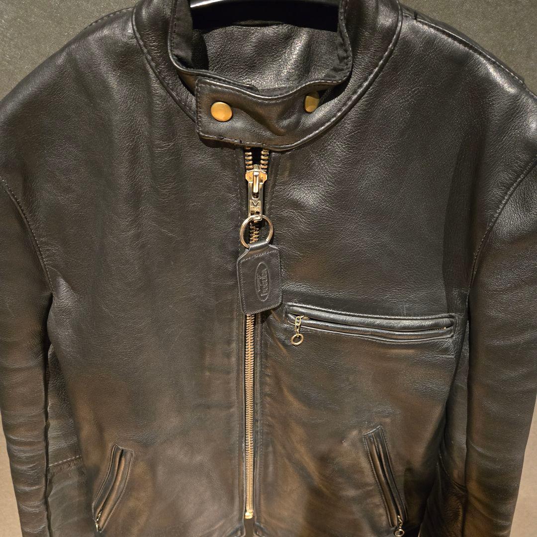 vanson ライダースジャケット シングル 牛革 USA ブラック 38
