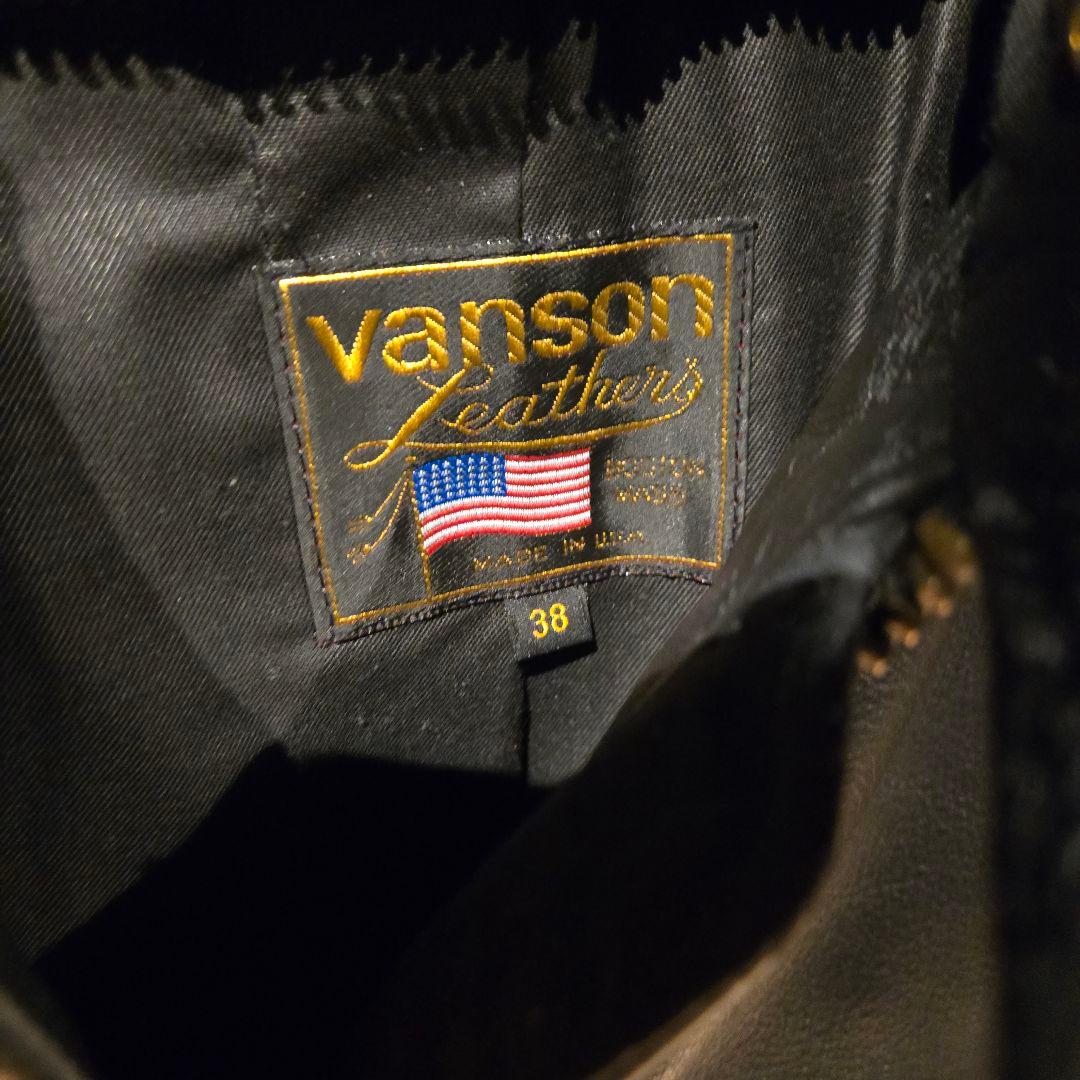 vanson ライダースジャケット シングル 牛革 USA ブラック 38