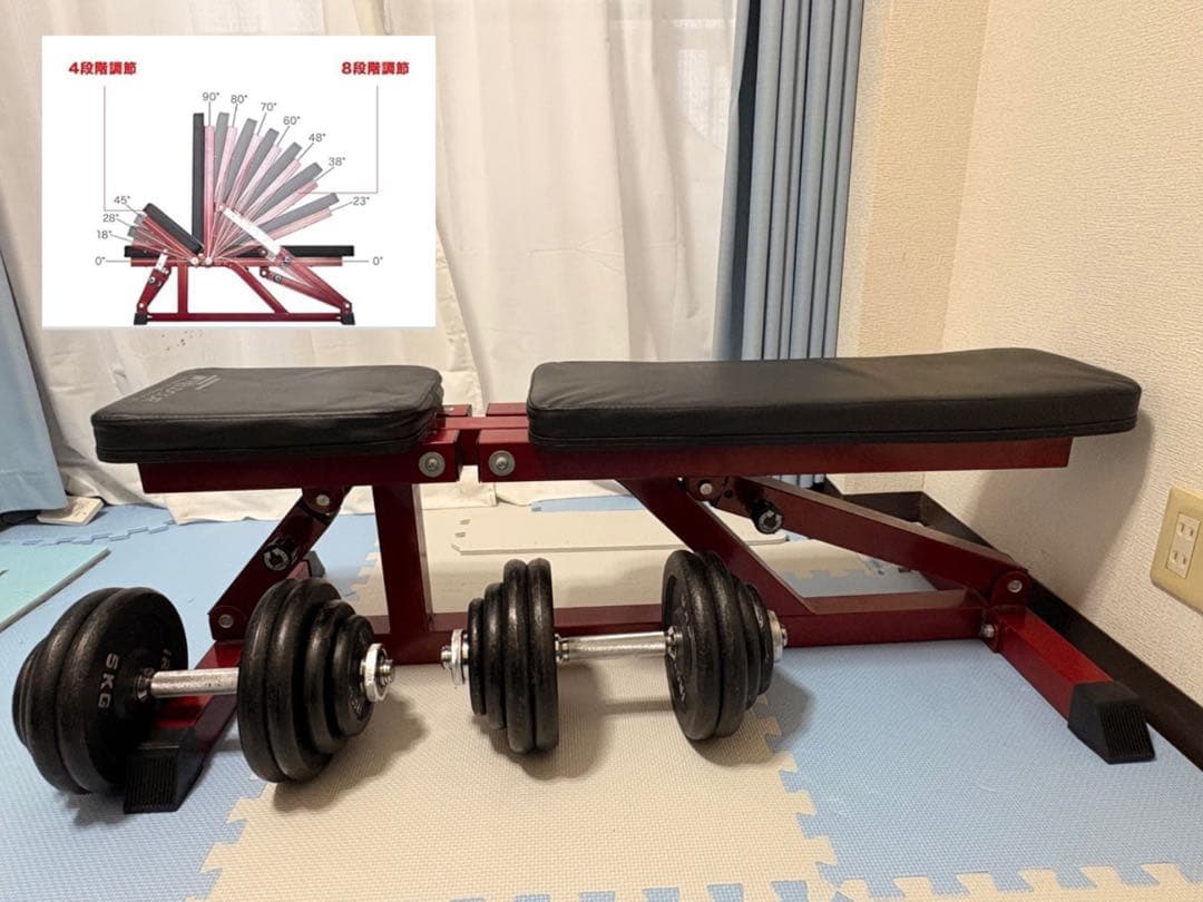 【引取り限定】ダンベル30kg×2 インクラインベンチセット