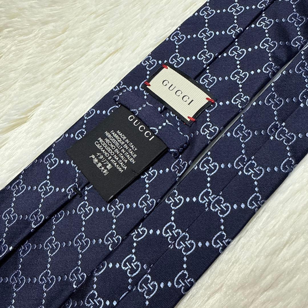 【美品】GUCCI ネクタイ　高級シルク　グッチ　GG柄