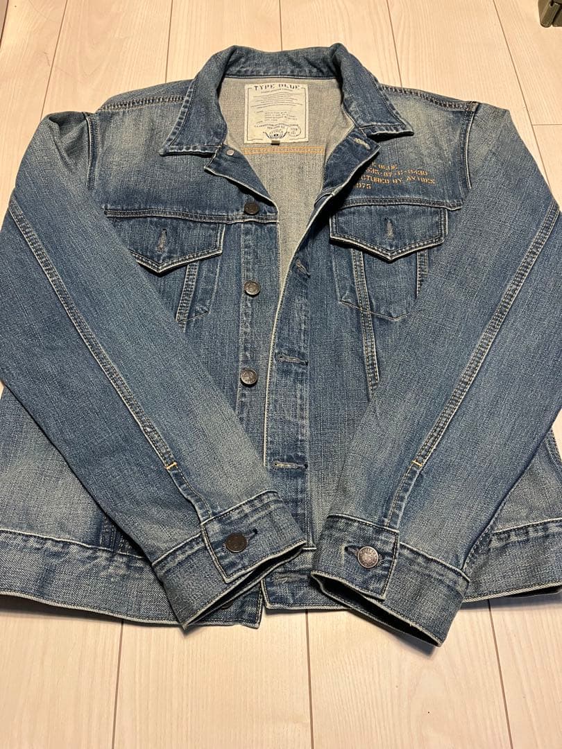 AVIREX TYPE BLUE バックプリントデニムジャケット XL