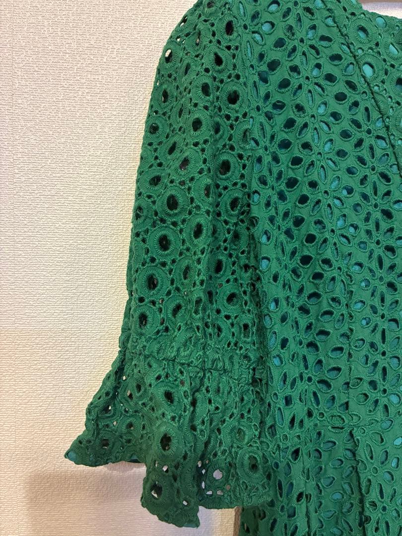 美品 TOCCA ワンピース 刺繍 グリーン