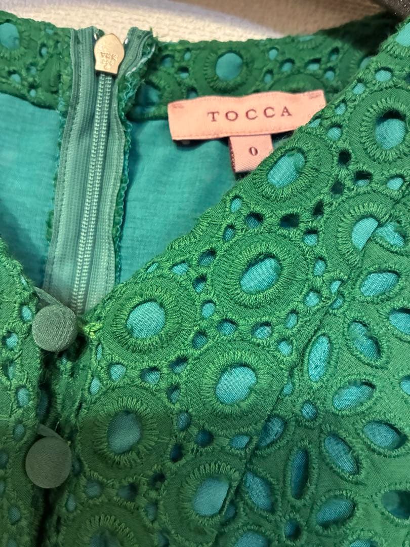 美品 TOCCA ワンピース 刺繍 グリーン