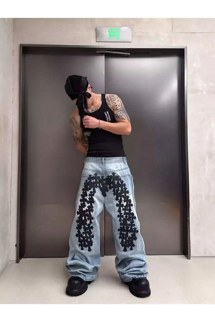 パンツ Chrome Hearts x evisu scam collab denim