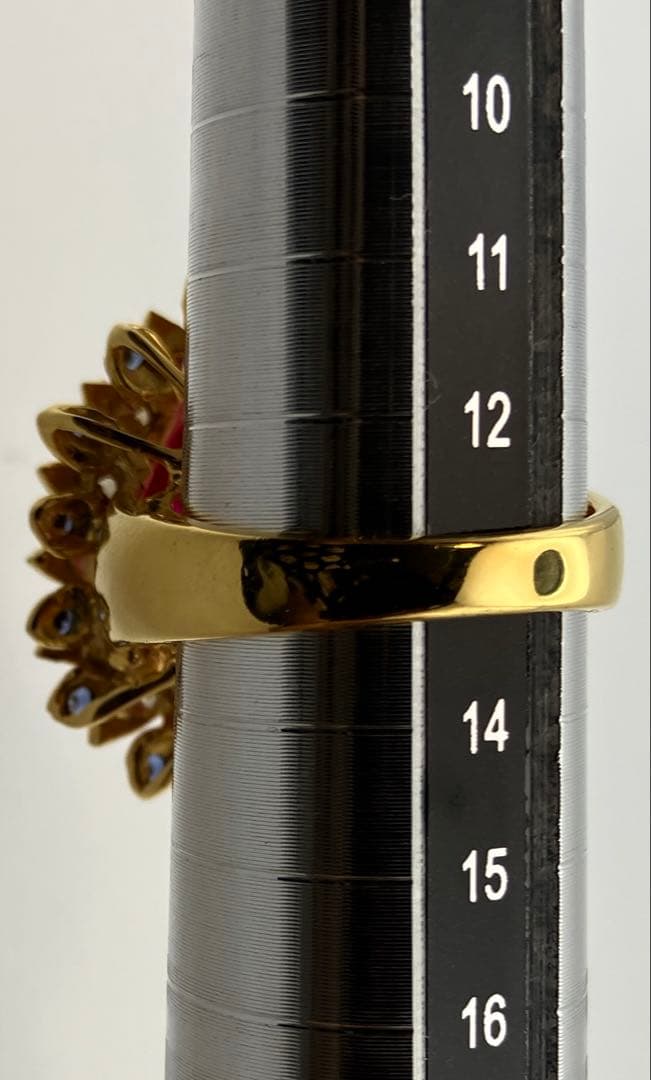 モザンビーク産 ルビー20.6ct￼24kメッキ仕上 S925 指輪