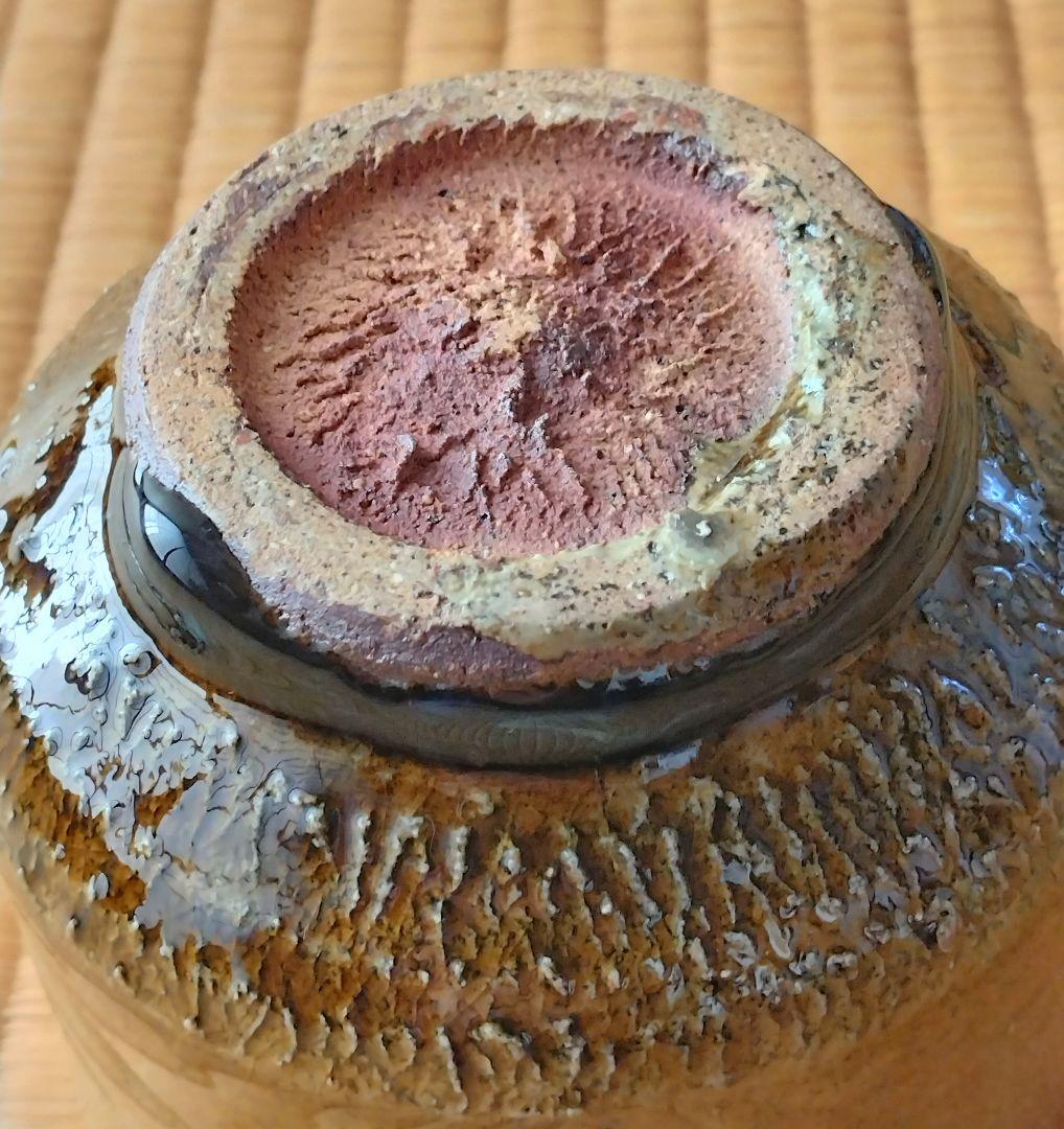 窯変朝鮮唐津茶碗 筒茶碗　西岡小十作