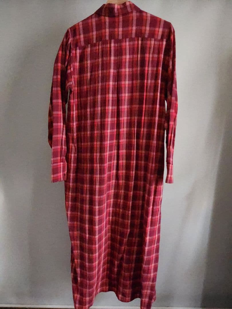 【新品】TICCA チェック ロングシャツワンピース　赤