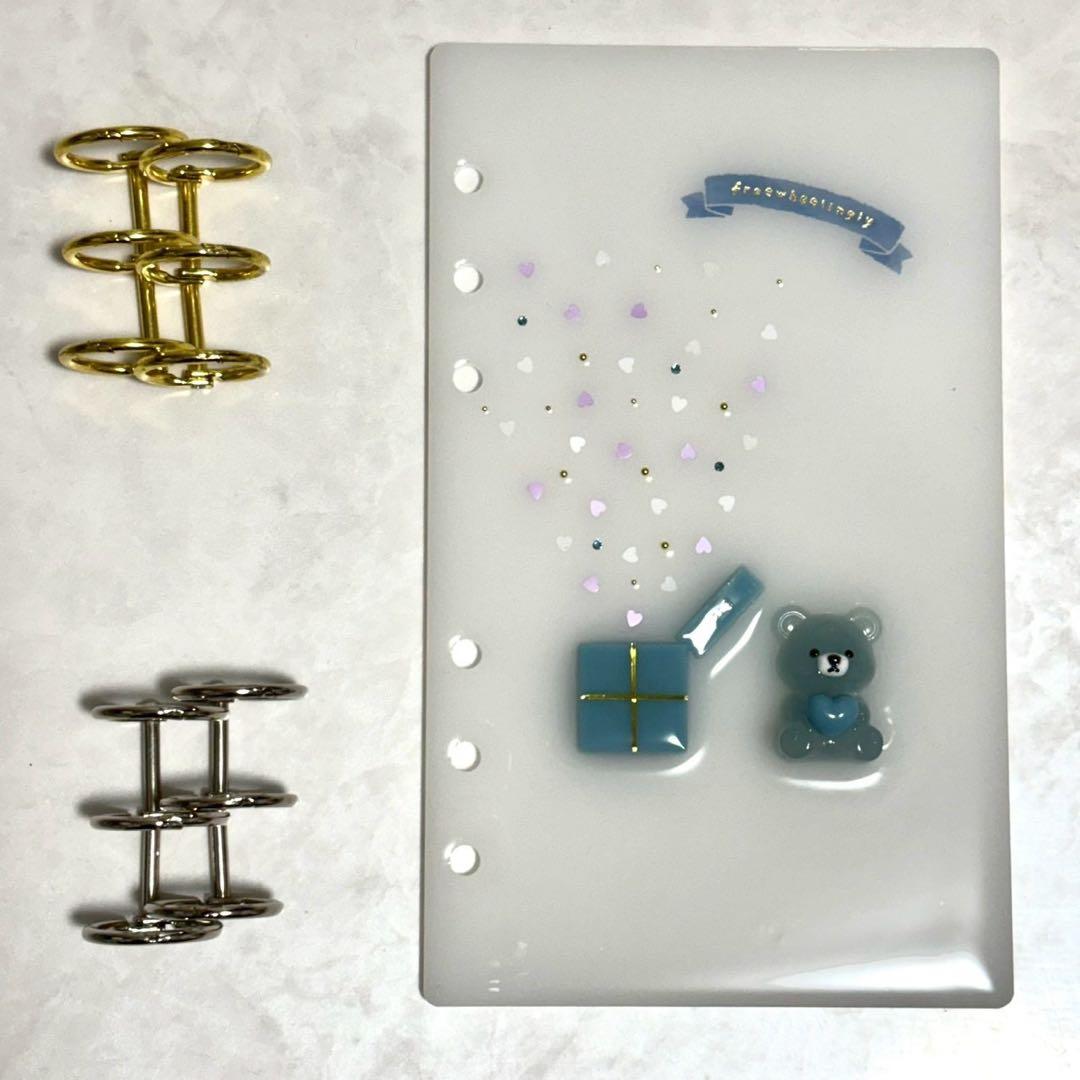 ✨しなもん୨୧ ✨A6 アクリルレジンバインダー　リング付き×3セット