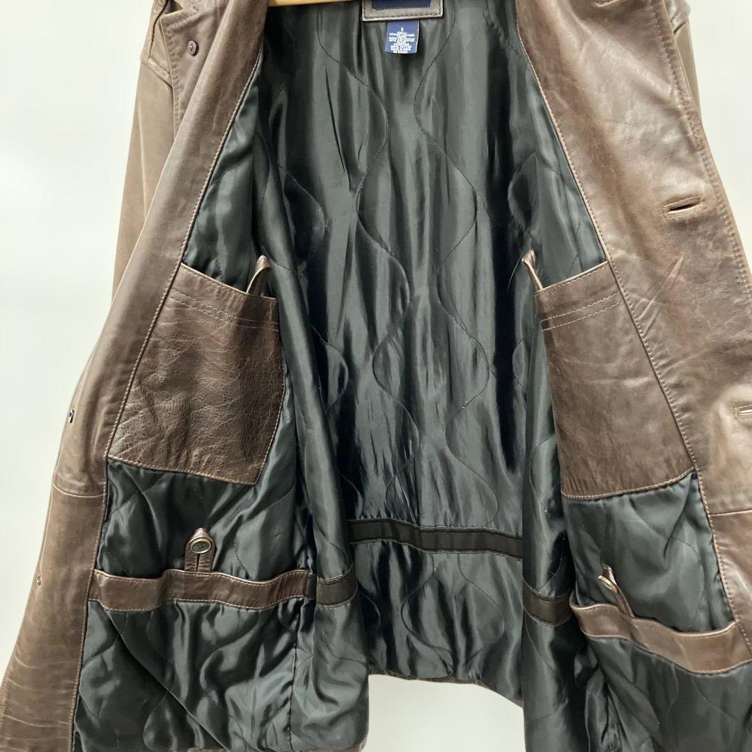 名作 OLD GAP レザーカーコート S レザージャケット ブラウン