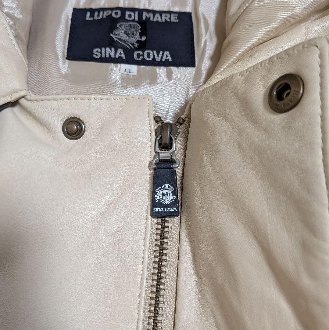SINACOVA レザージャケット フード付き メンズ