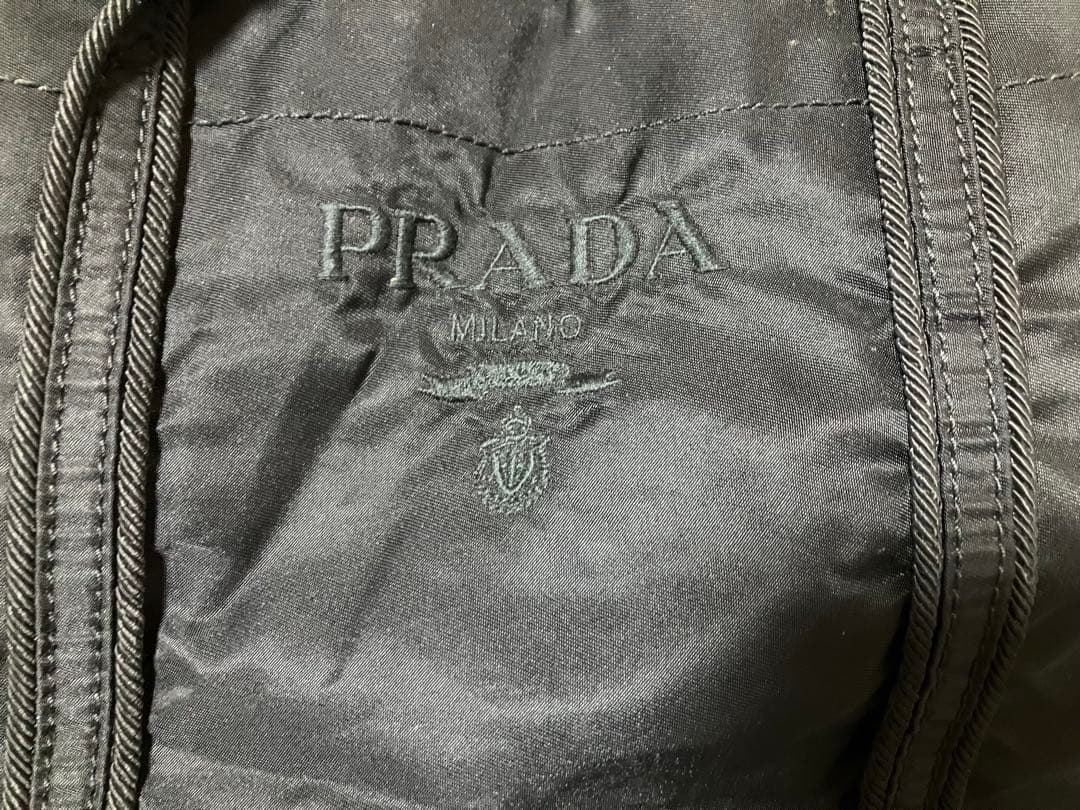 難あり　プラダ PRADA 刺繍ロゴ　ハンドバッグ、トートバック