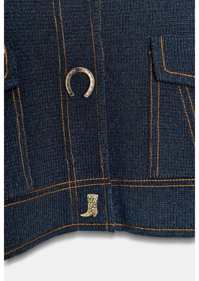 【完売品】ZARA コントラストボタン付きニットジャケット Sサイズ　新品タグ付