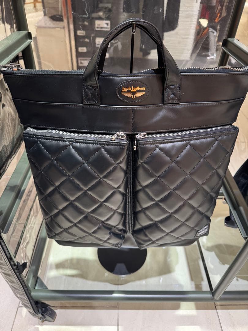 バッグ PORTER x Lewis Leathers Helmetbag \"Black