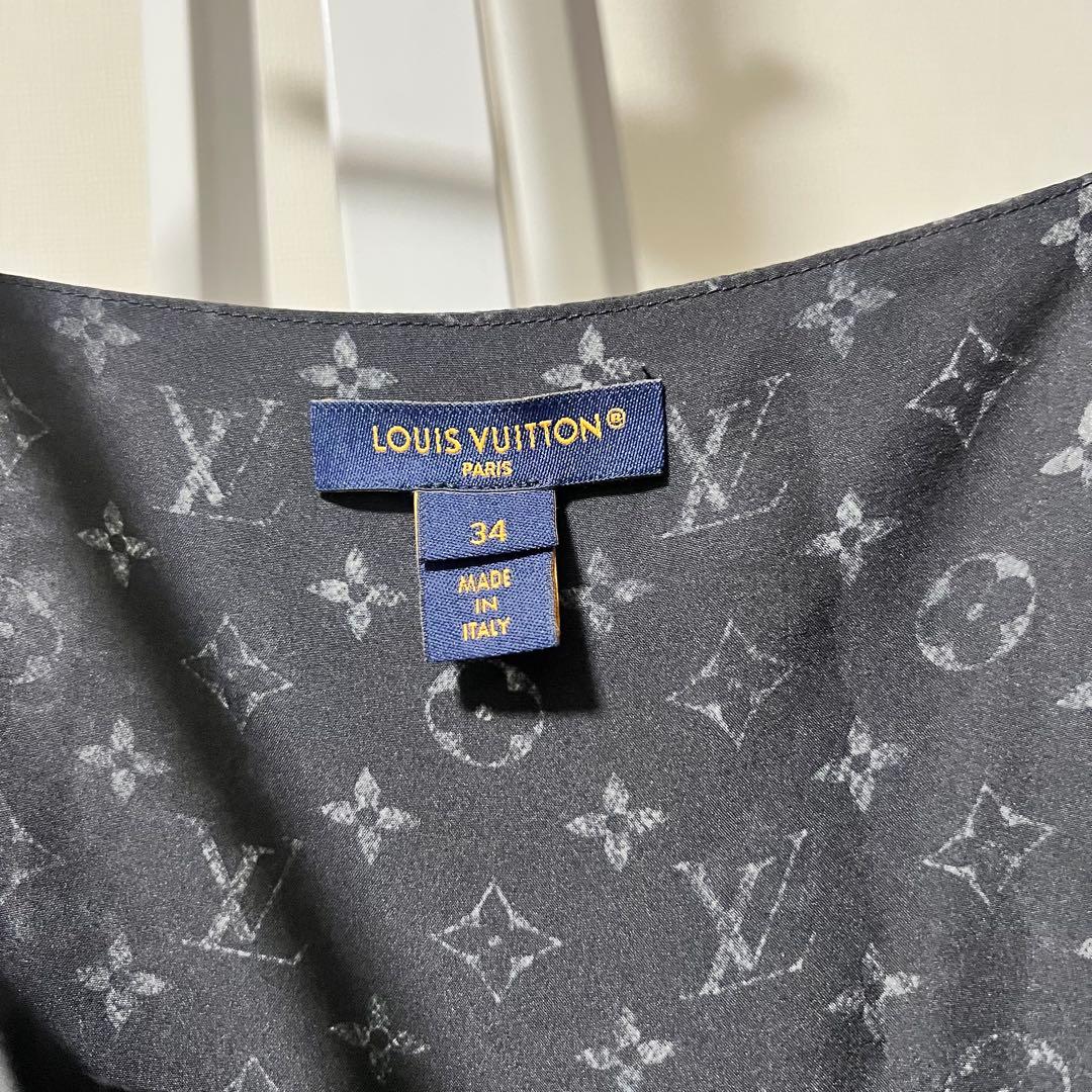 Louis vuitton ルイ.ヴィトンブラック モノグラム柄キャミワンピース