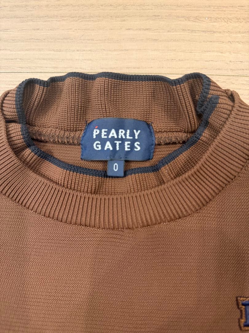 PEARLY GATES ブラウン セーター フリル付き