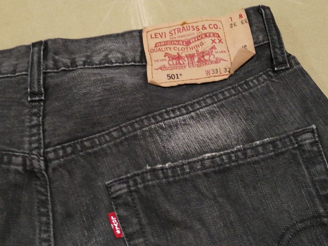 w*u様 00's Levi's 501 W33L32 先染めブラック フィリピ