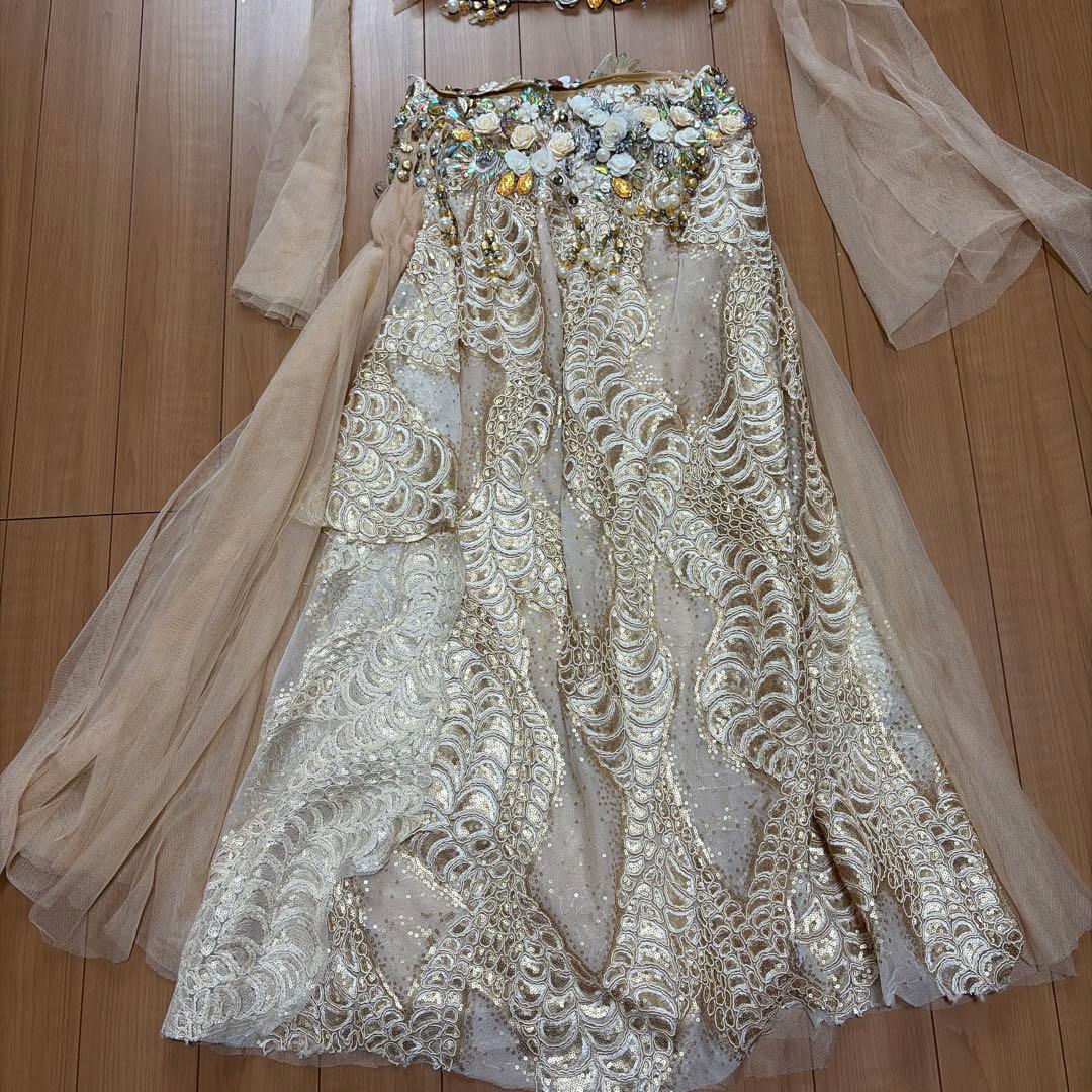 Hanan ベリーダンス 衣装　costume ベージュ　S -M