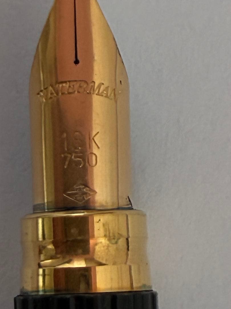 Waterman 青色 万年筆 ペン先18Kインクカートリッジ　ケース付き