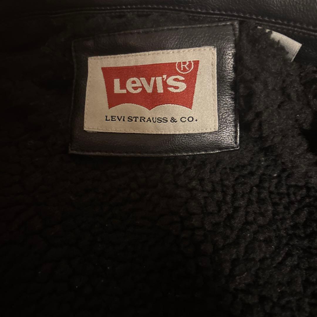 Levi's ブラック レザーシャツジャケット