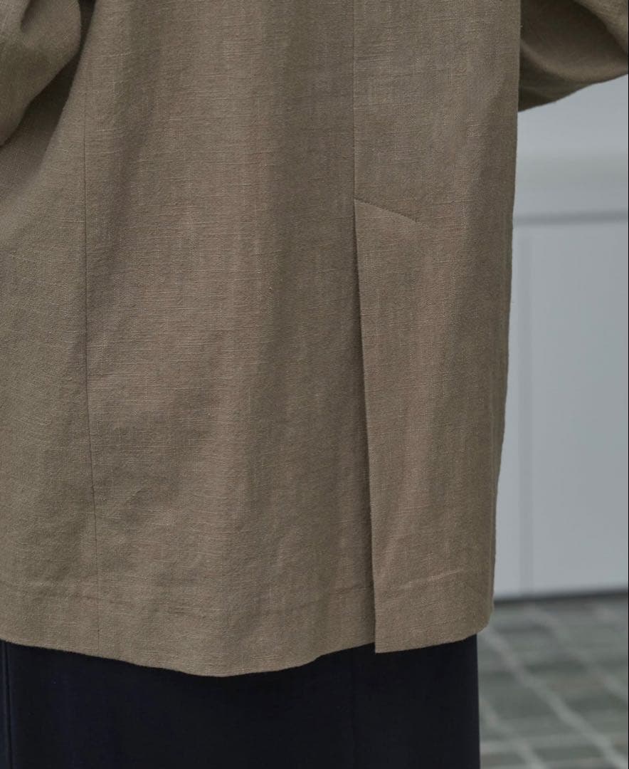 crewre コットンリネンシングルジャケット サイズ1 sand brown