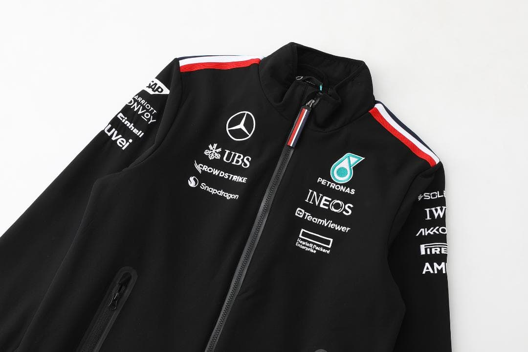 F1 メルセデスチーム ソフトシェル スポーツ 防風防水 レーシングジャケット