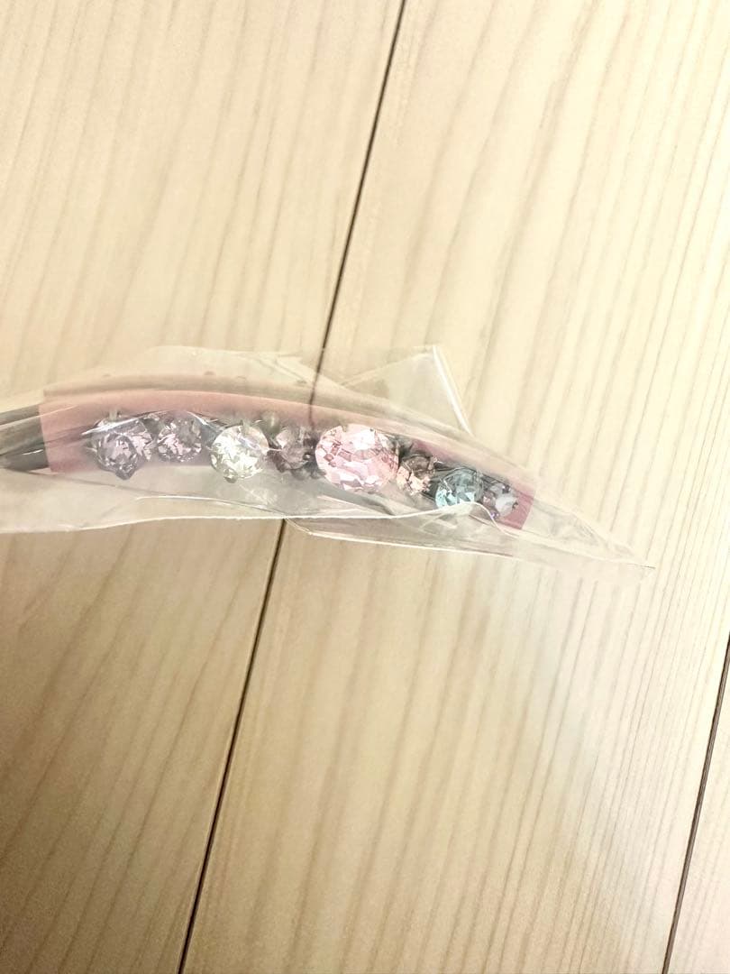 complex biz Swarovski ビジュー バナナクリップ ピンク